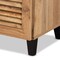 Baxton Studio Coolidge ModernOak Brown Finished Wood 3-Door Shoe Storage Cabinet with Drawer 196-11928-ZORO - alternate 6